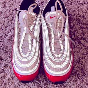 Men’s Air Max 97 Red and Silver